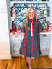Joyful Plaid Mini Dress-Green