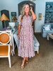 Vineyard Bound Floral Midi Dress-Purple