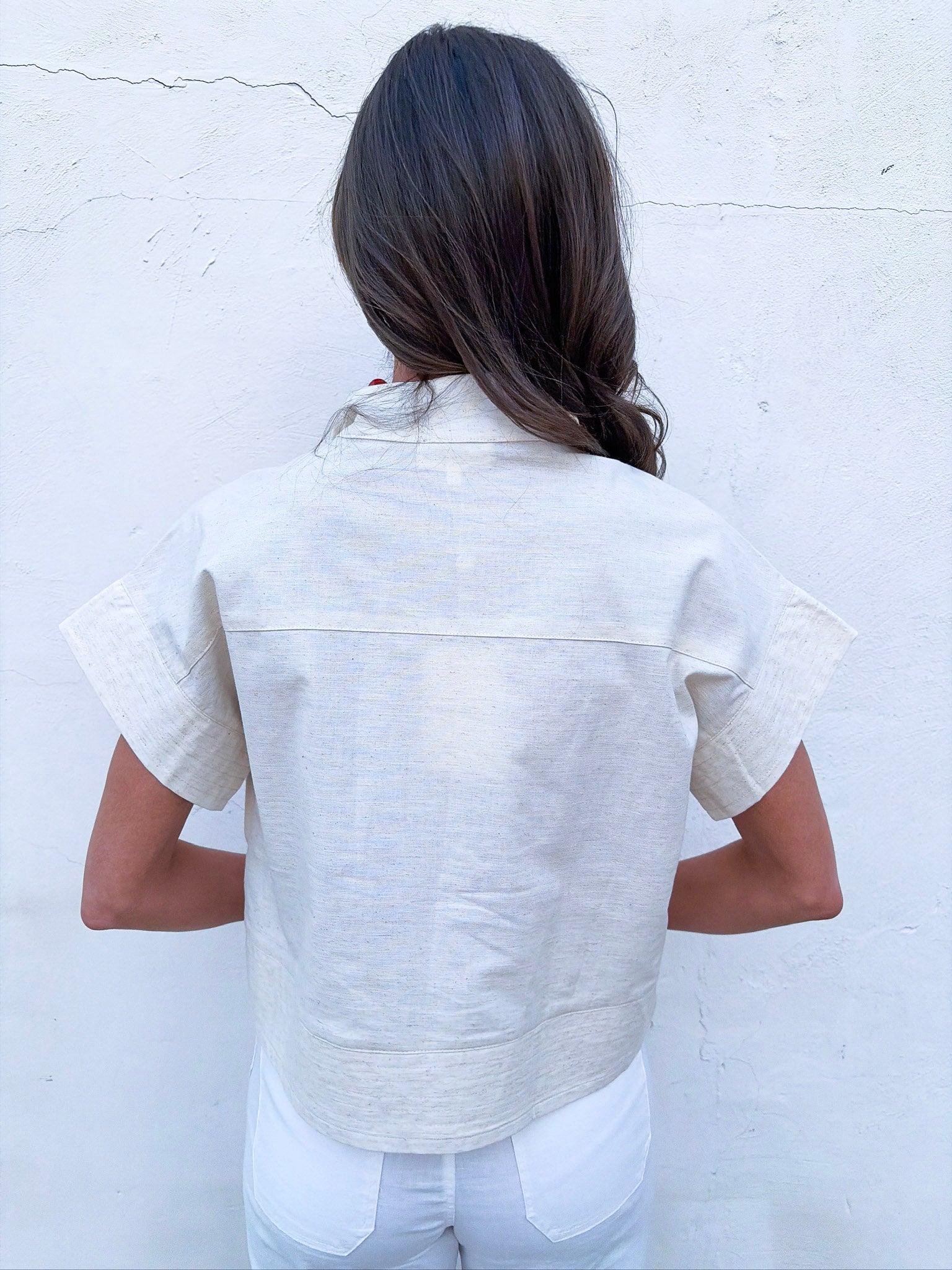 Timeless Touch Collar Top-Linen