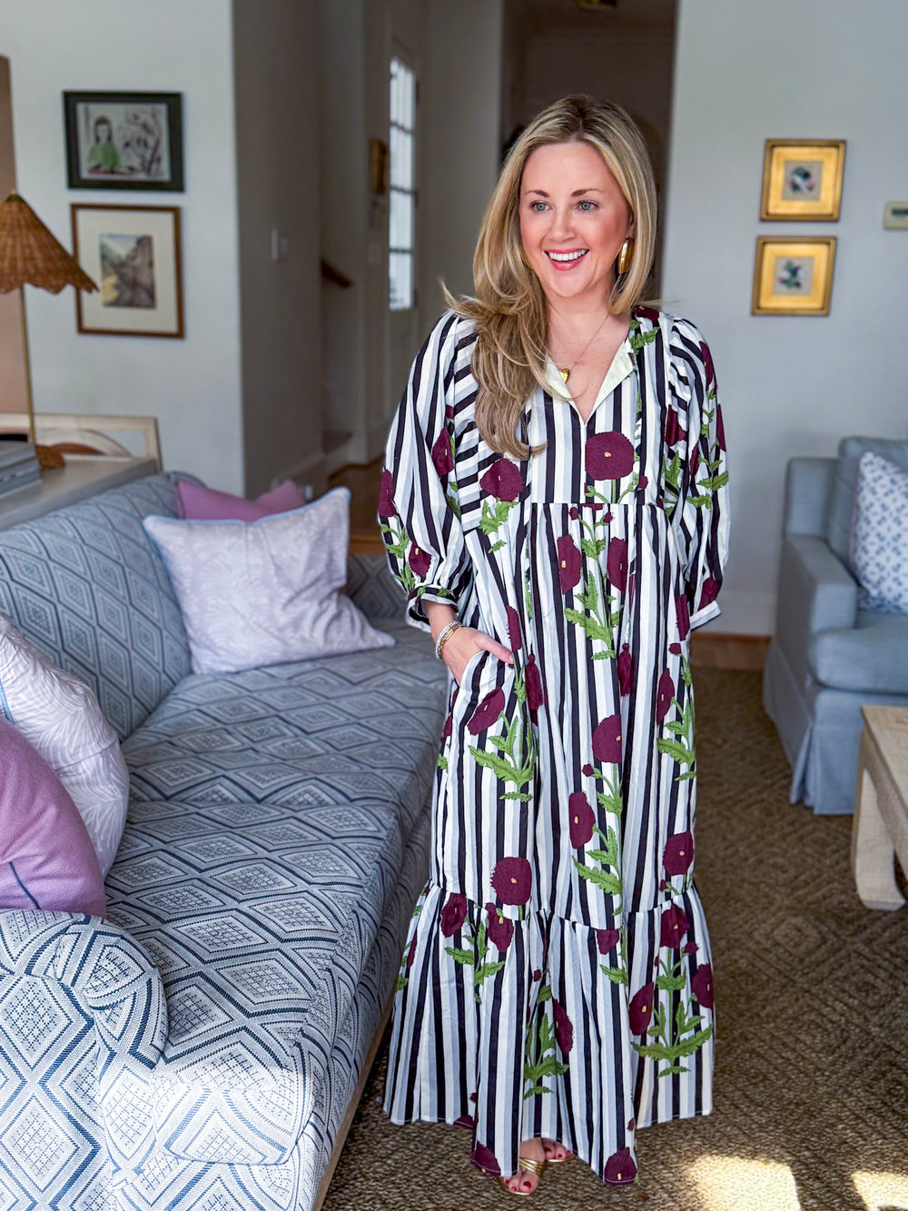 Wine & Whimsy Midi Dress