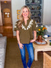 Vintage Bungalow Embroidered Top-Olive