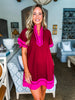 Mykonos Meetup Mini Dress-Burgundy