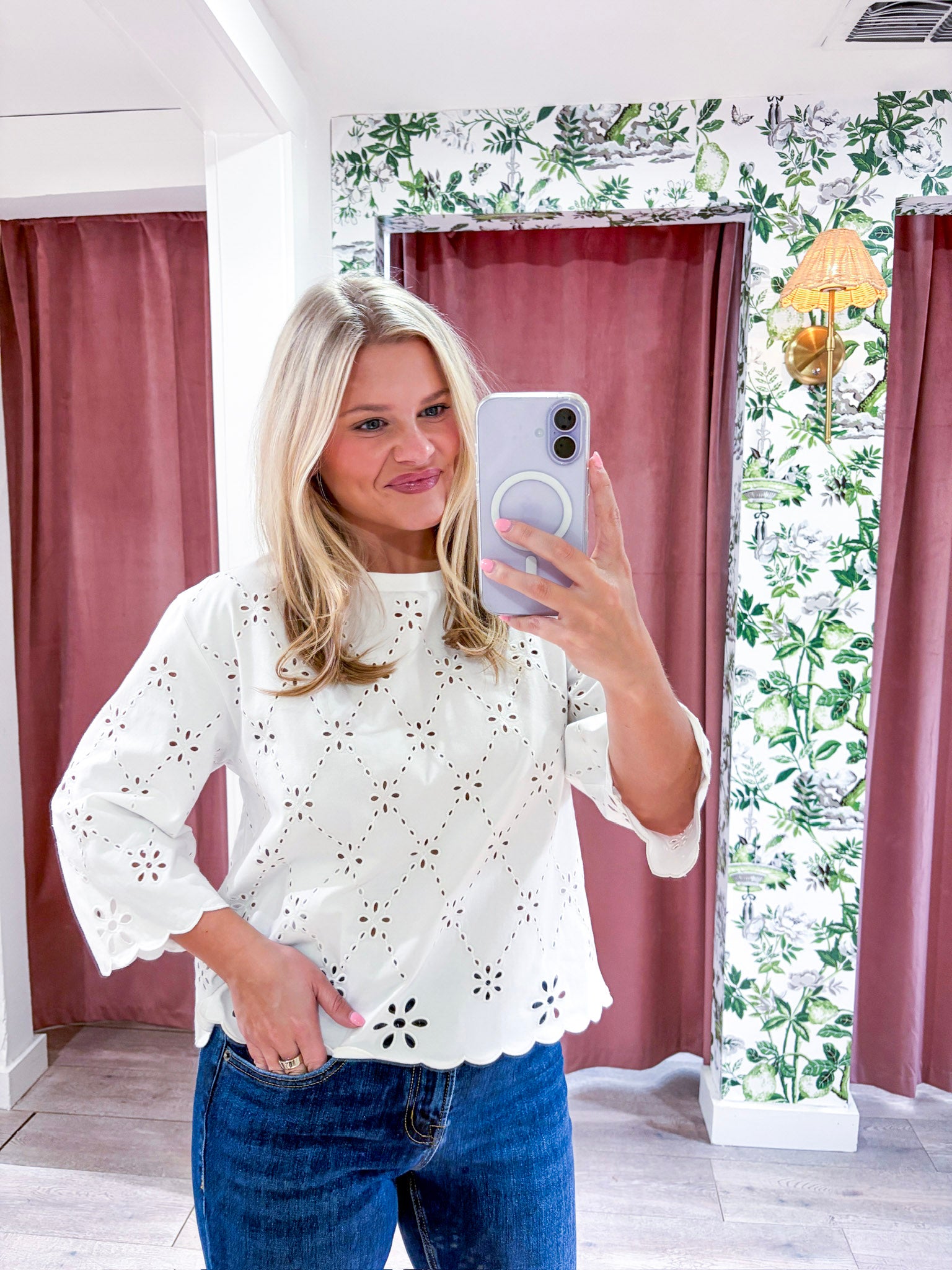 Eloria Eyelet Embroidered Top