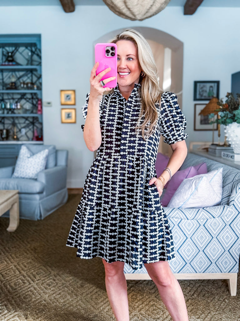 Graceful Ease Embroidered Mini Dress