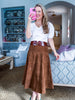 PREORDER: Fashion Walk Faux Suede Midi Skirt