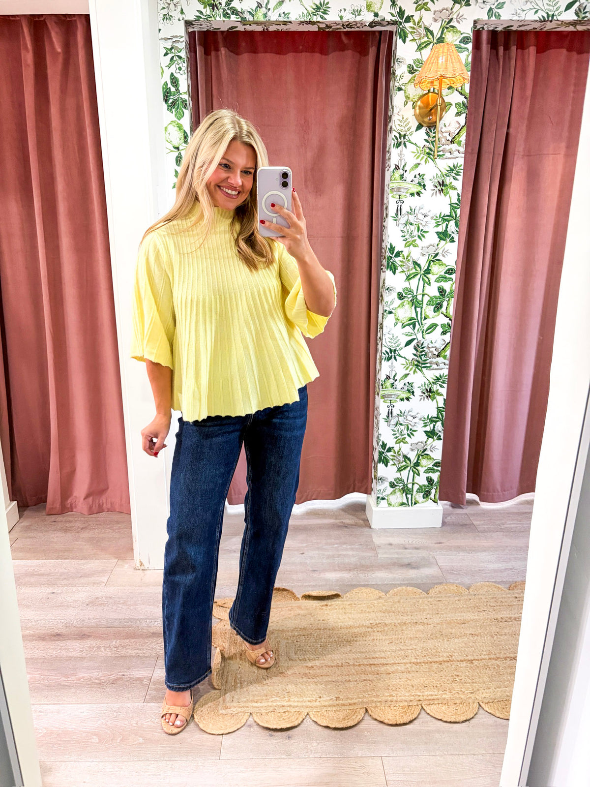 The Classic Swing Sweater-Lemon