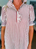 Ivy Days Striped Dress-Rust