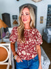 Falling Hard Floral Button Down Top