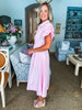 Strolling Through Maine Midi Dress-Pink