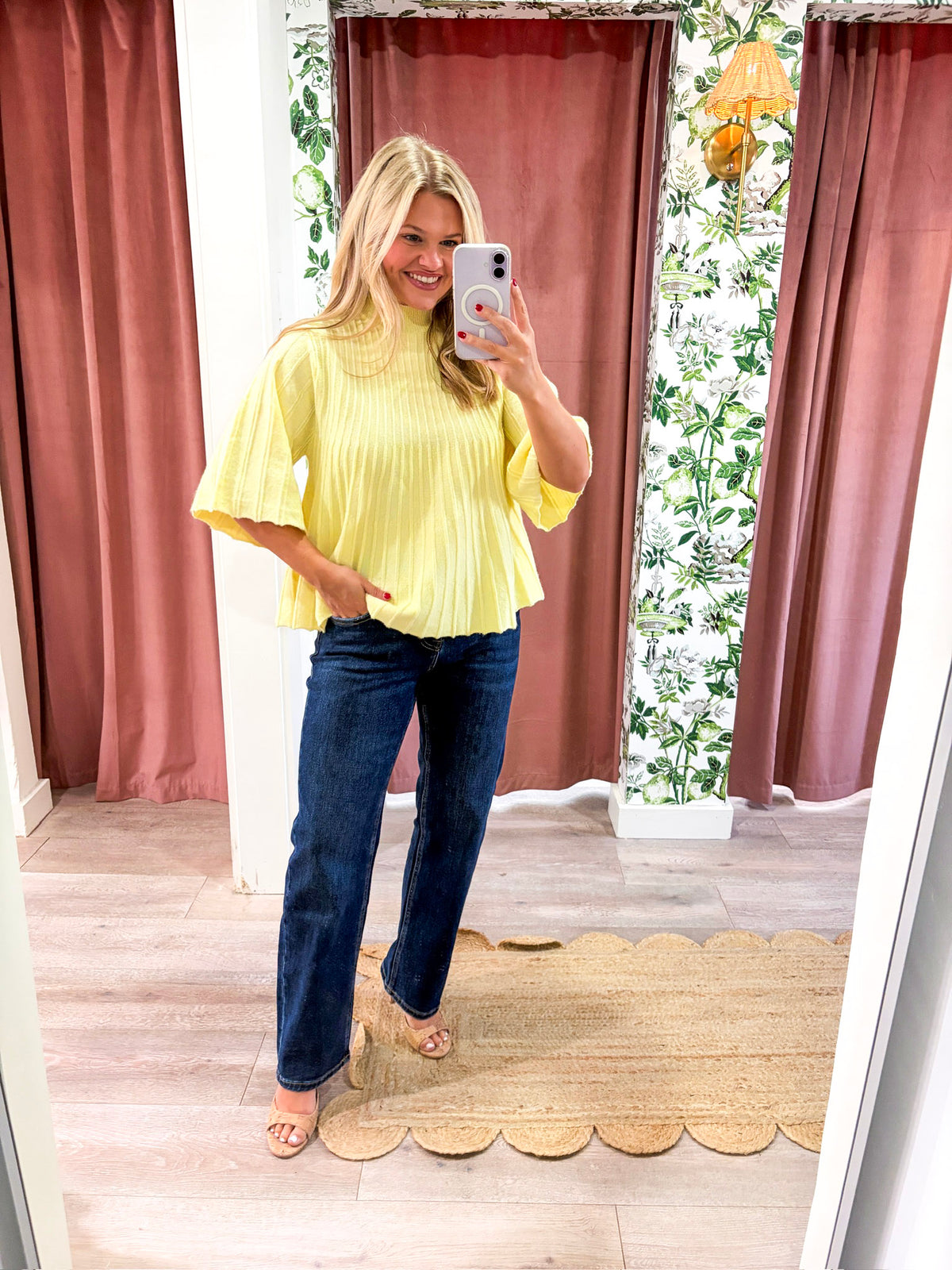 The Classic Swing Sweater-Lemon