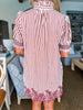 Ivy Days Striped Dress-Rust