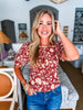 Falling Hard Floral Button Down Top