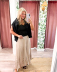 Amour Pleated Midi Skirt