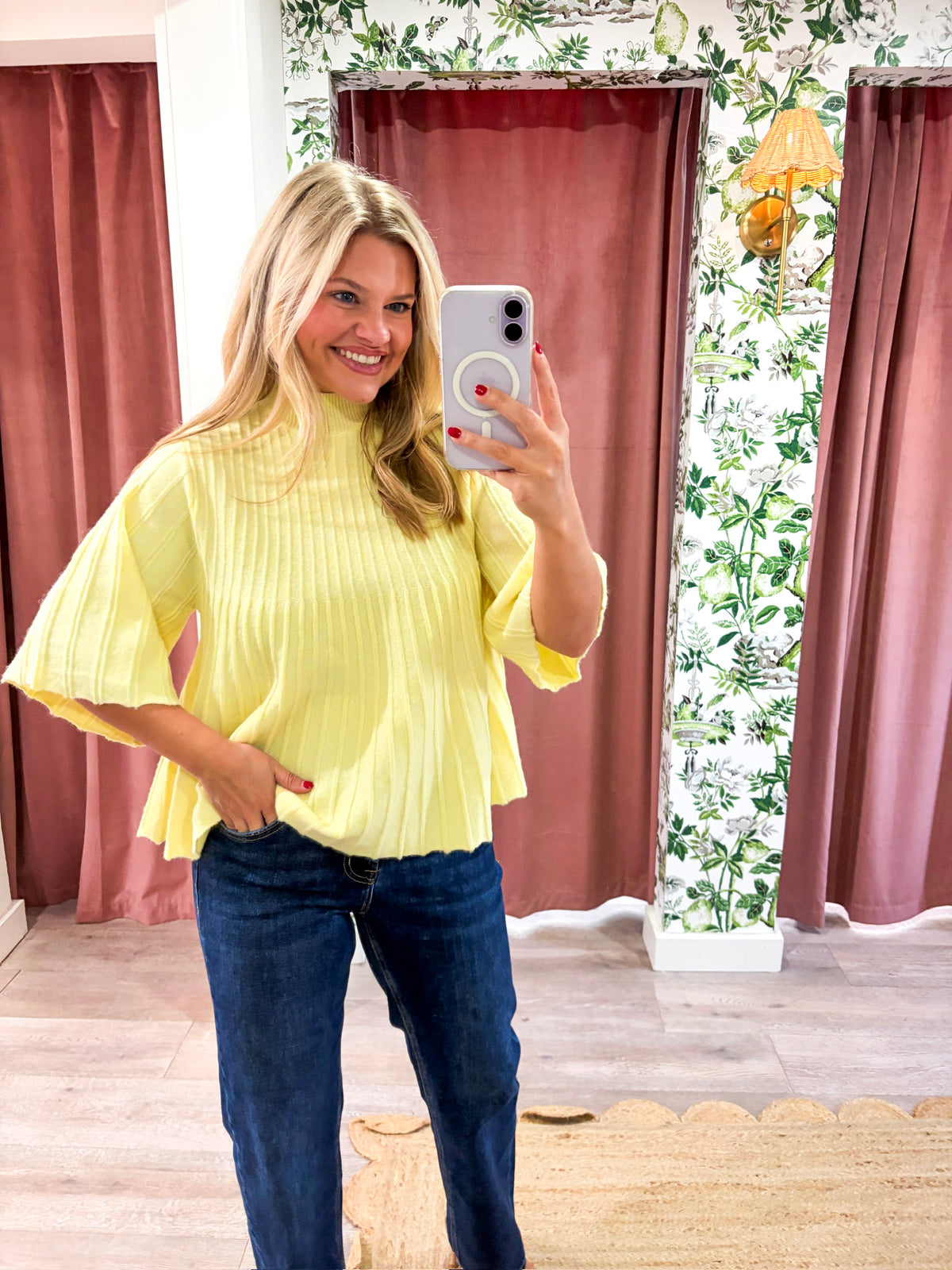 The Classic Swing Sweater-Lemon
