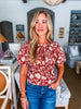 Falling Hard Floral Button Down Top