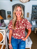 Falling Hard Floral Button Down Top