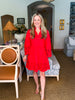Eyelet Love Mini Dress-Red