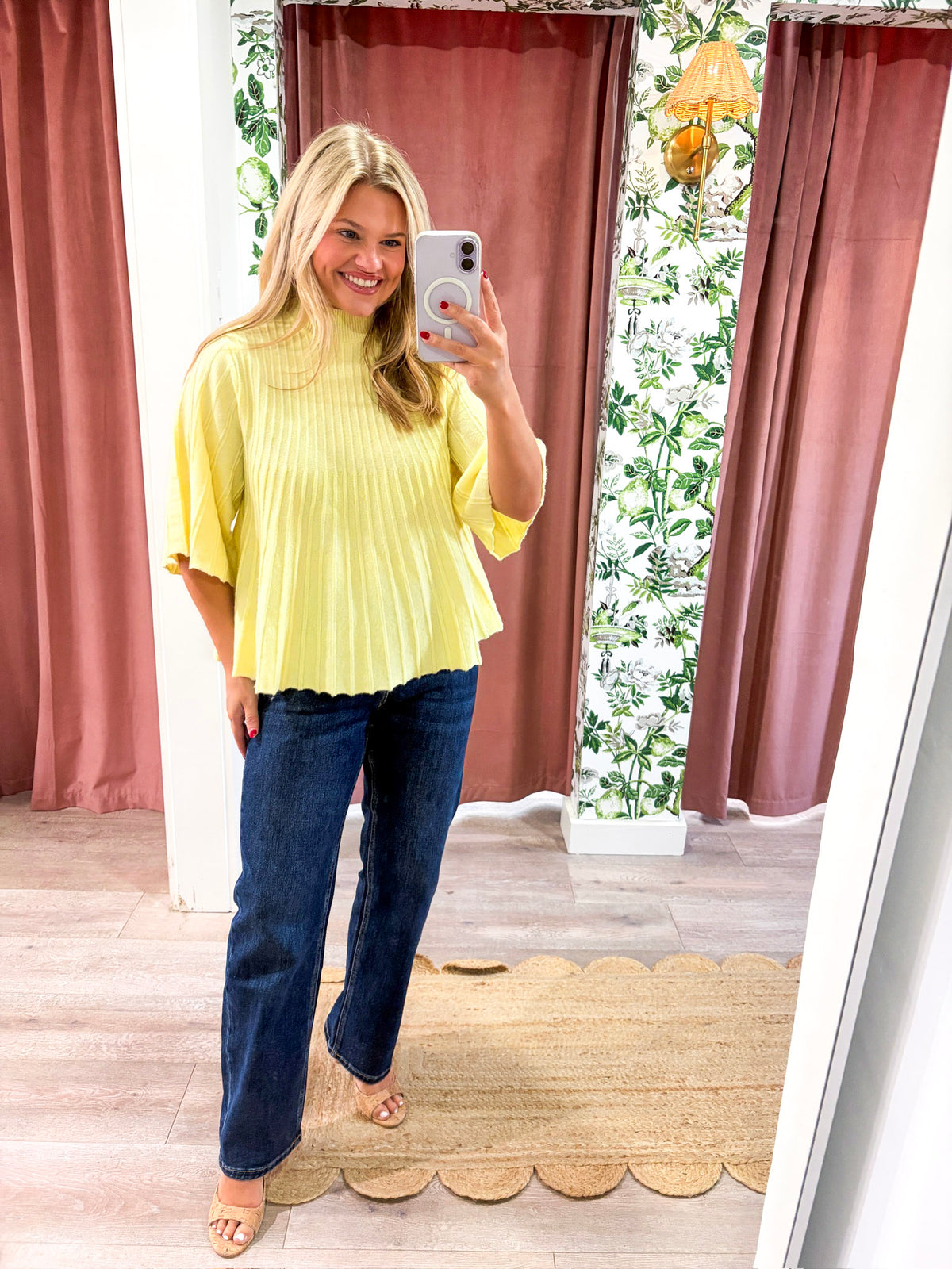The Classic Swing Sweater-Lemon