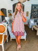 Ivy Days Striped Dress-Rust