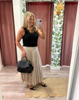Amour Pleated Midi Skirt