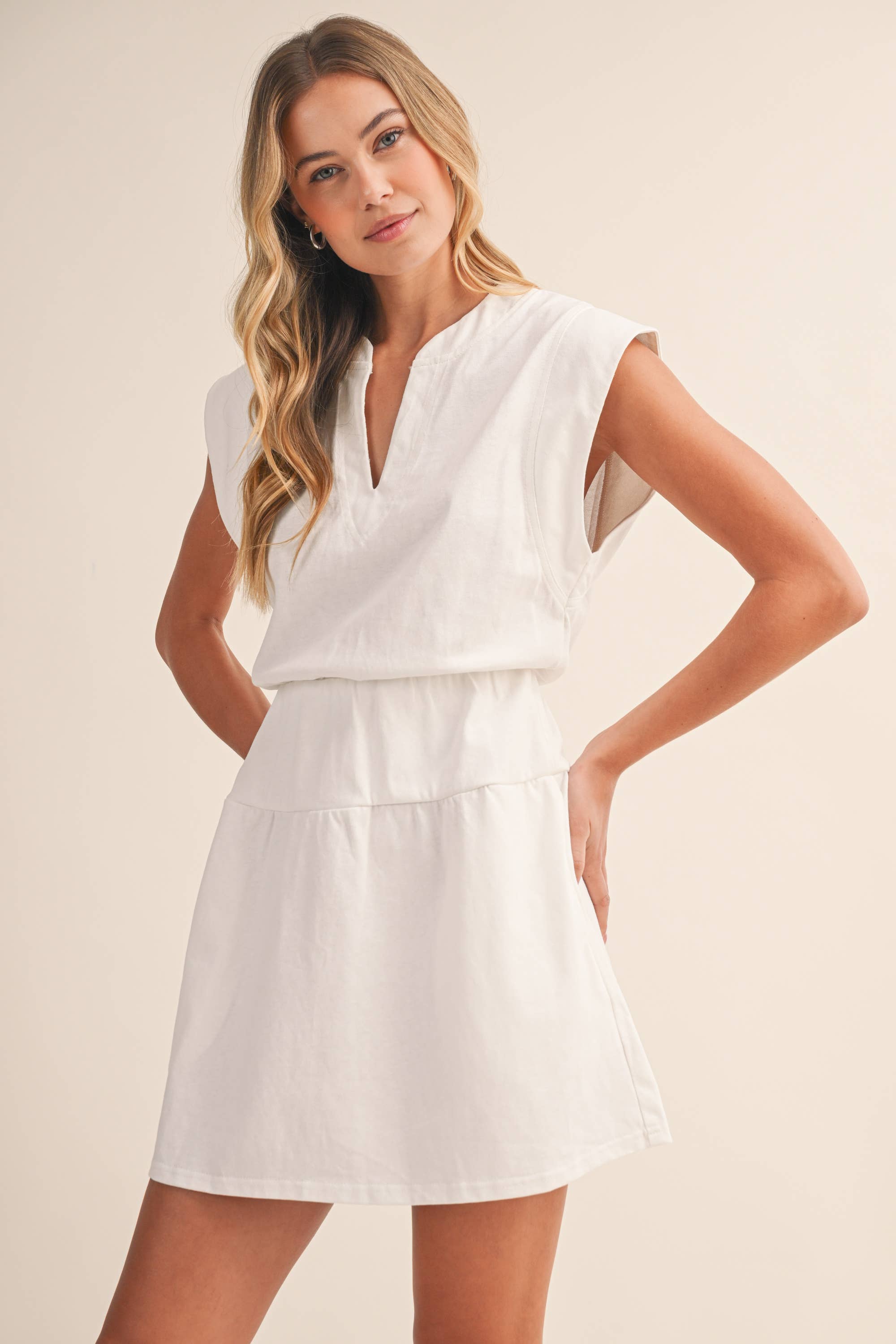 Ivory Breeze Mini Dress-Off White