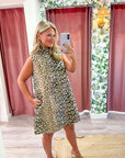 Huntress Jacquard Mini Dress-Taupe