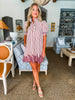 Ivy Days Striped Dress-Rust