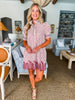 Ivy Days Striped Dress-Rust