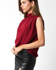 Polished Affair Top-Burgundy