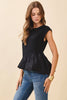Right Fit Peplum Top-Black