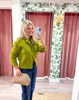 Fireside Cottage Cardigan-Light Olive