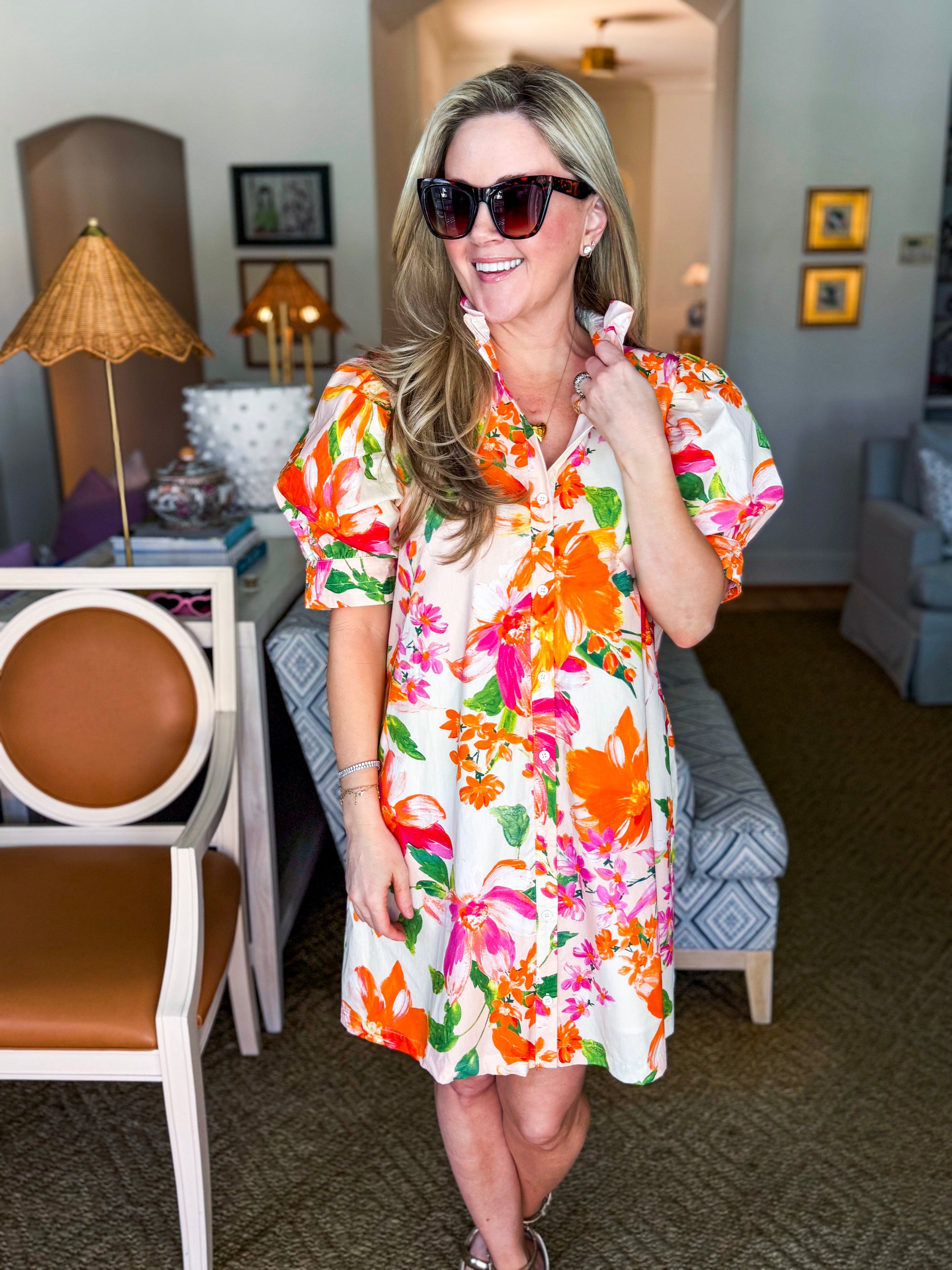 Spring Lily Button Down Mini Dress