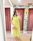 Nantucket Stripe Maxi Dress-Lime