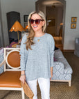 Love Luxe Knit Top-Gray