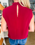 Polished Affair Top-Burgundy