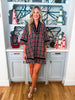 Holiday Cheer Plaid Mini Dress-Black