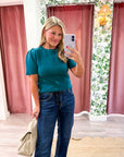 Sunday Autumn Knit Top-Teal