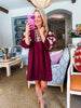 Loving Views Mini Dress-Burgundy