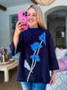 Bluebell Walks Mock Neck Sweater