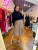 Adorn Me Pearl Midi Skirt- Mocha