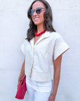 Timeless Touch Collar Top-Linen