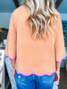Go With the Flow Knit Top-Camel/Pink