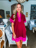 Mykonos Meetup Mini Dress-Burgundy