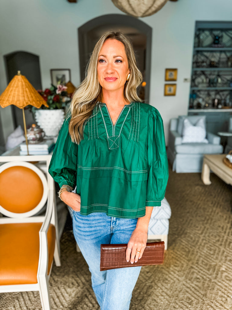 Promise Me Peplum Top- Green