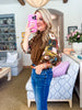 Snapdragon Floral Top-Brown