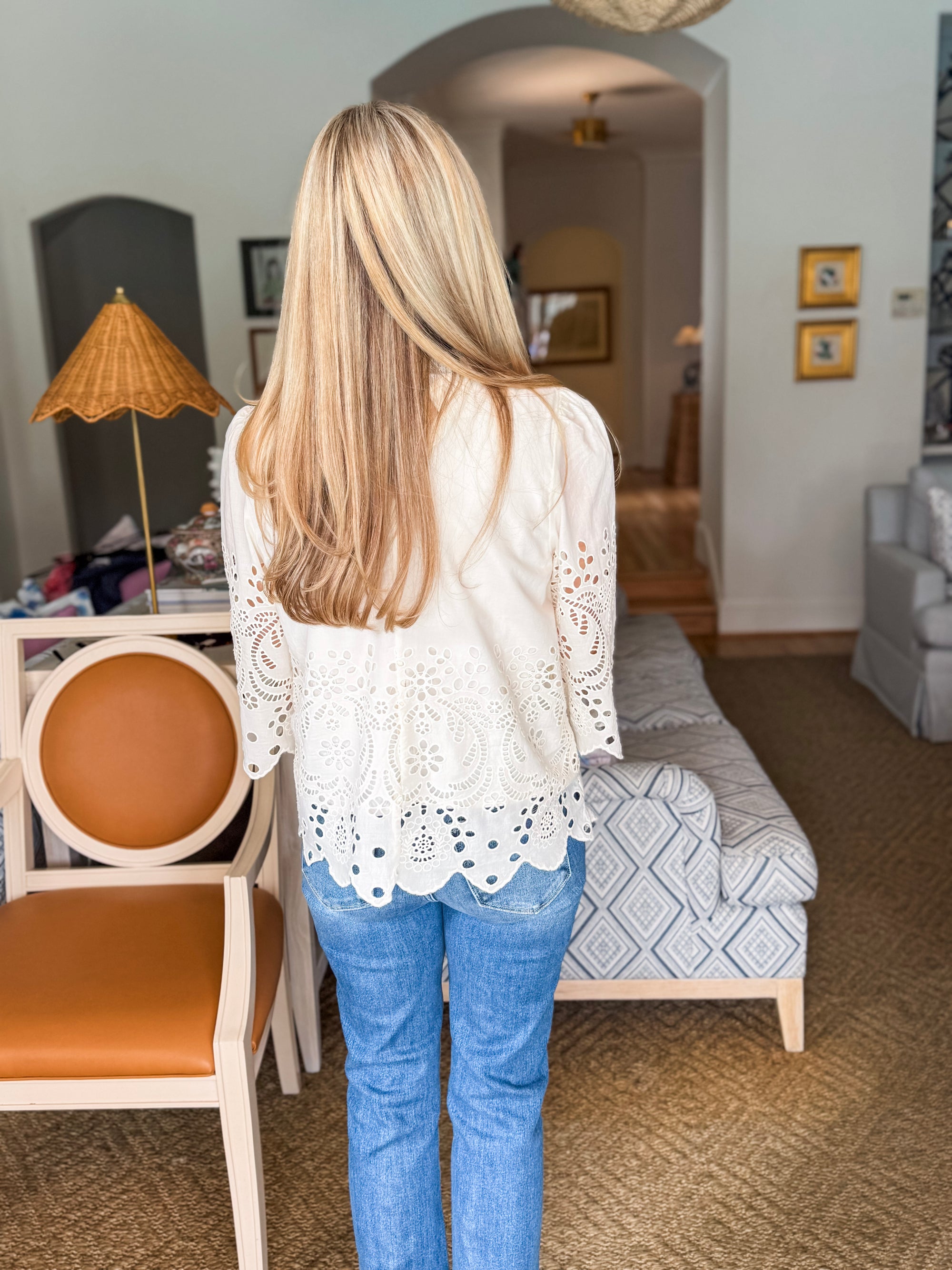 Baby's Breath Floral Eyelet Top