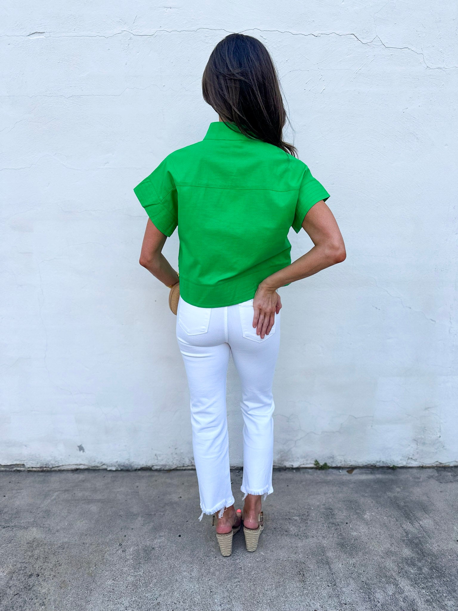 Timeless Touch Collar Top-Green