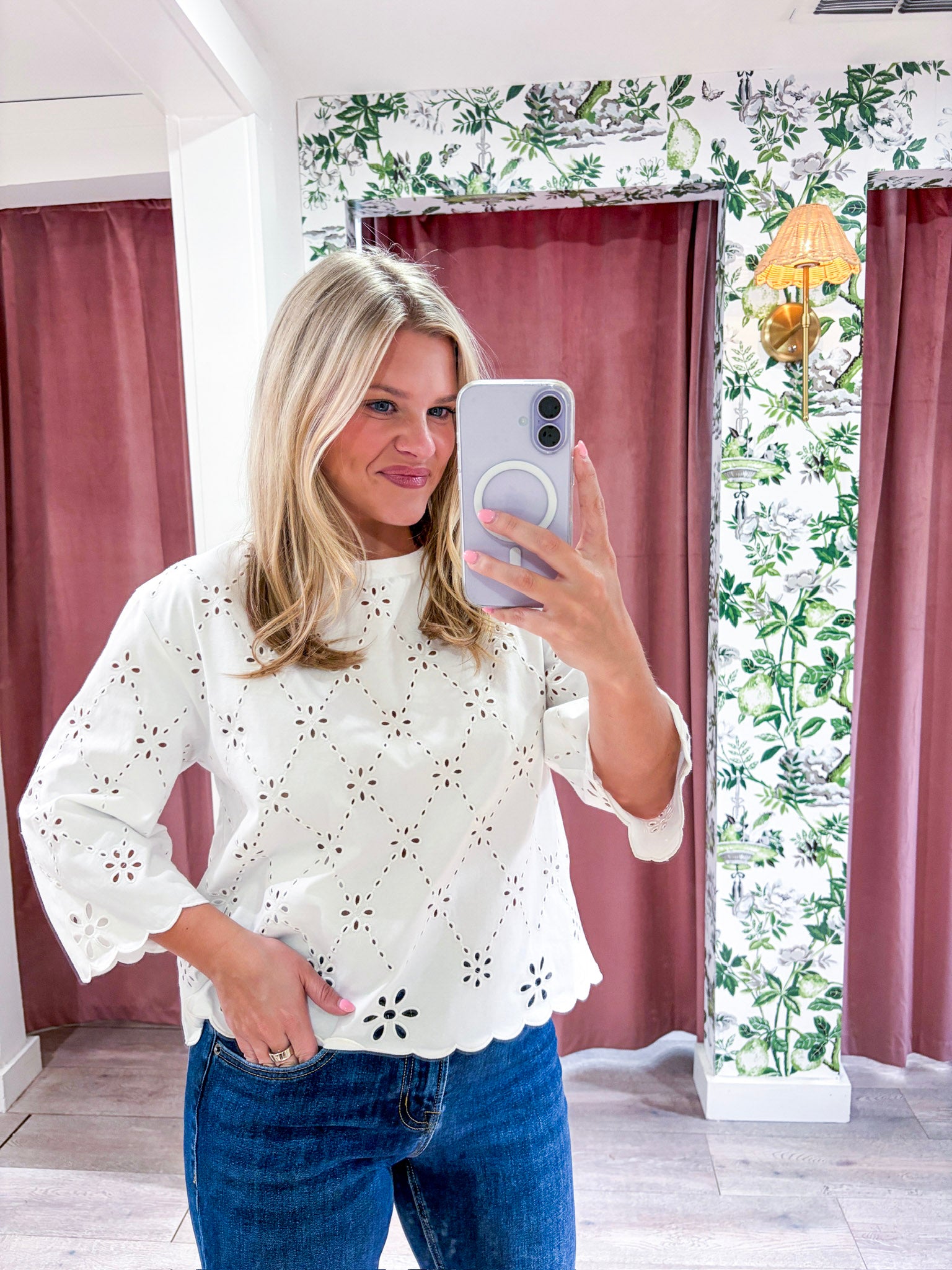 Eloria Eyelet Embroidered Top