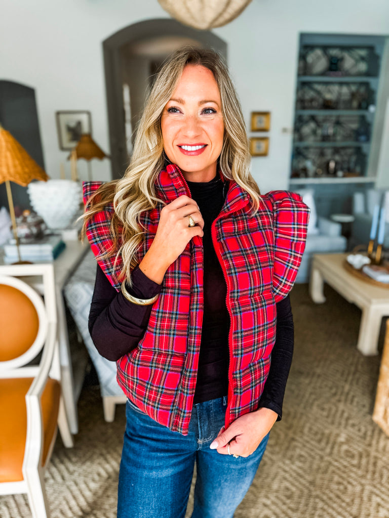 Plaid Baby Puffer Vest