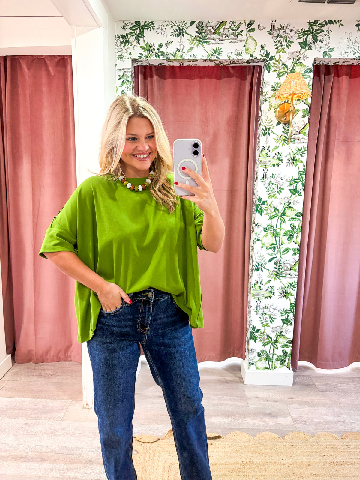 Mabel Oversized Tee-Green